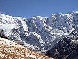 106 Grande Barriere From Ridge Above Miristi Khola The Grande Barriere hemmed in the Miristi Khola valley, seen from the ridge above the Miristi Khola. The north Annapurna Glacier and Annapurna Northwest Ridge are visible to the right.